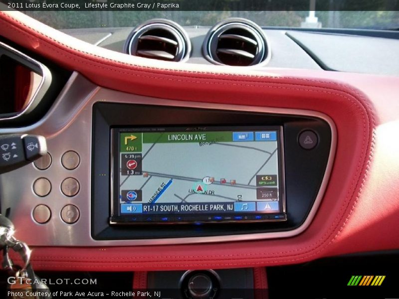 Navigation of 2011 Evora Coupe