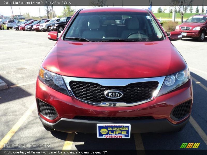 Spicy Red / Gray 2011 Kia Sorento LX AWD