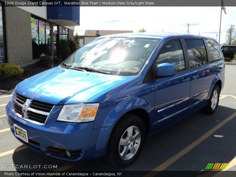 Marathon Blue Pearl / Medium Slate Gray/Light Shale 2008 Dodge Grand Caravan SXT