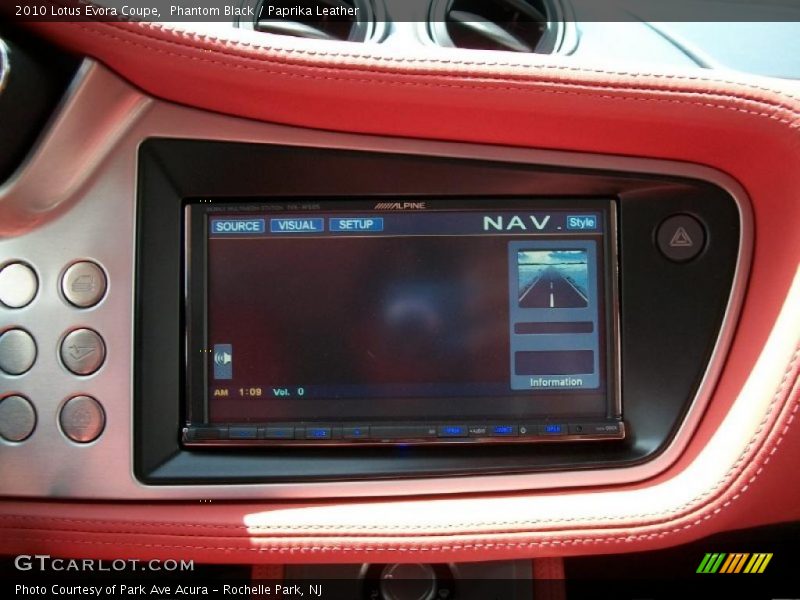 Navigation of 2010 Evora Coupe