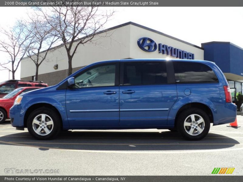 Marathon Blue Pearl / Medium Slate Gray/Light Shale 2008 Dodge Grand Caravan SXT