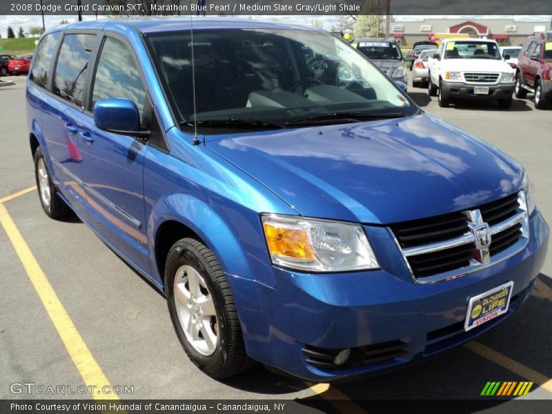 Marathon Blue Pearl / Medium Slate Gray/Light Shale 2008 Dodge Grand Caravan SXT