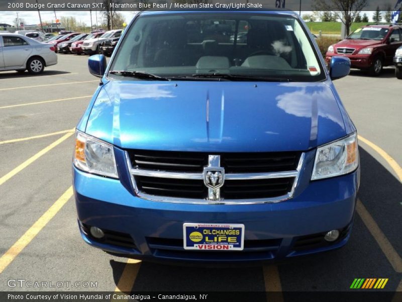 Marathon Blue Pearl / Medium Slate Gray/Light Shale 2008 Dodge Grand Caravan SXT