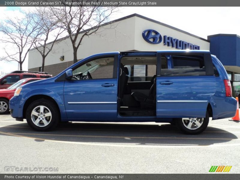 Marathon Blue Pearl / Medium Slate Gray/Light Shale 2008 Dodge Grand Caravan SXT