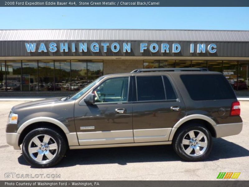 Stone Green Metallic / Charcoal Black/Camel 2008 Ford Expedition Eddie Bauer 4x4