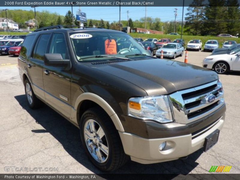 Stone Green Metallic / Charcoal Black/Camel 2008 Ford Expedition Eddie Bauer 4x4