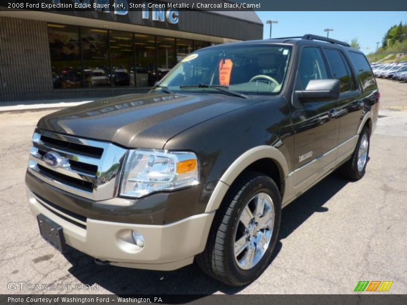 Stone Green Metallic / Charcoal Black/Camel 2008 Ford Expedition Eddie Bauer 4x4