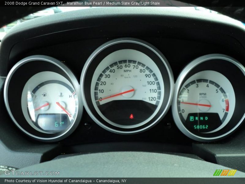 Marathon Blue Pearl / Medium Slate Gray/Light Shale 2008 Dodge Grand Caravan SXT