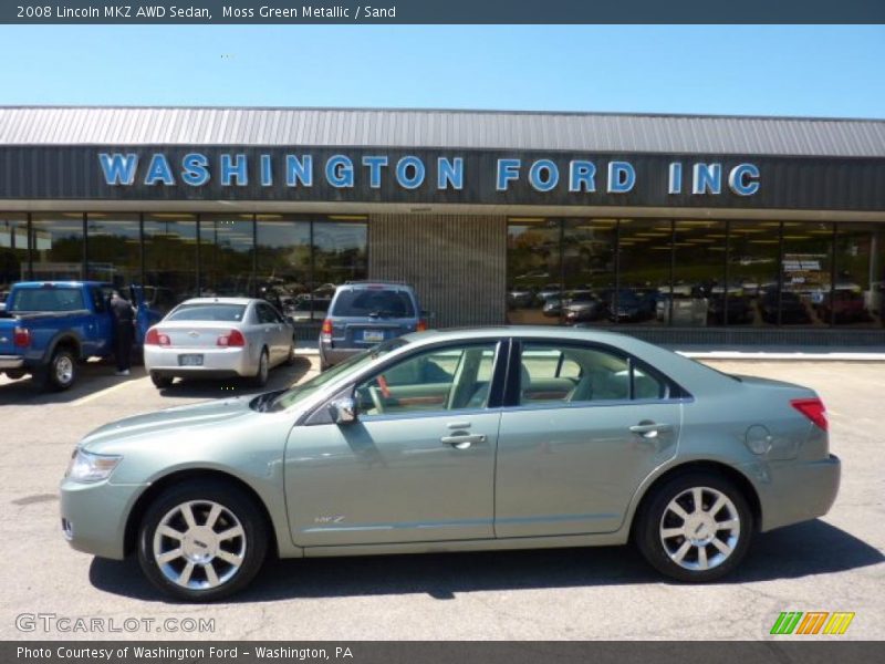 Moss Green Metallic / Sand 2008 Lincoln MKZ AWD Sedan
