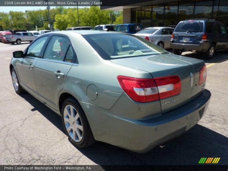 Moss Green Metallic / Sand 2008 Lincoln MKZ AWD Sedan