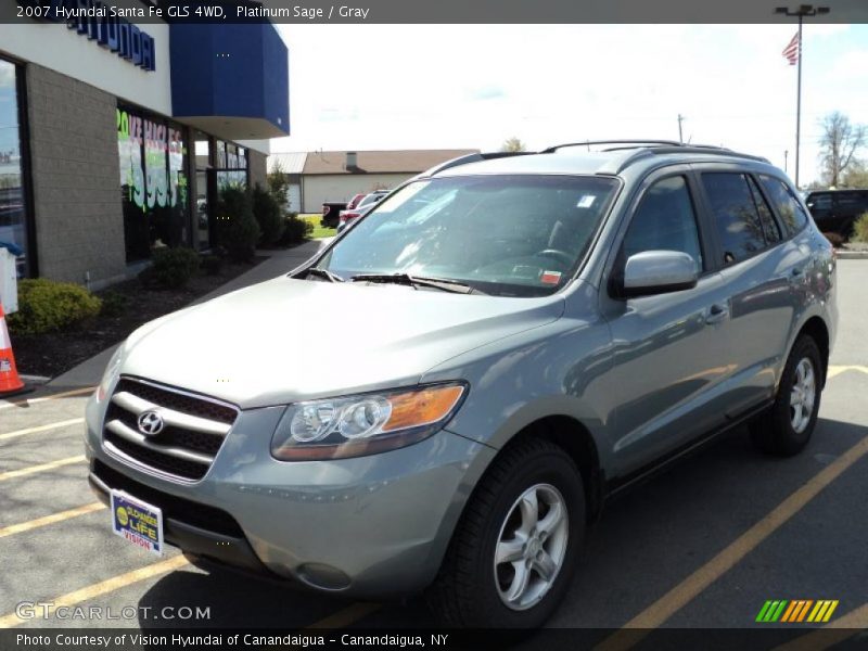 Platinum Sage / Gray 2007 Hyundai Santa Fe GLS 4WD