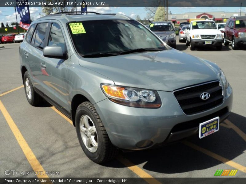 Platinum Sage / Gray 2007 Hyundai Santa Fe GLS 4WD