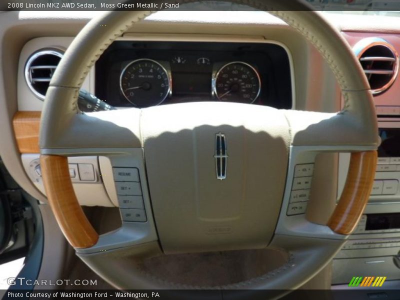 Moss Green Metallic / Sand 2008 Lincoln MKZ AWD Sedan