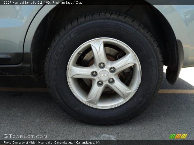 Platinum Sage / Gray 2007 Hyundai Santa Fe GLS 4WD