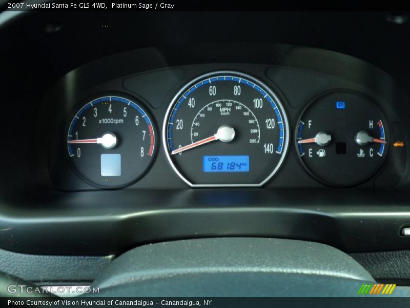 Platinum Sage / Gray 2007 Hyundai Santa Fe GLS 4WD