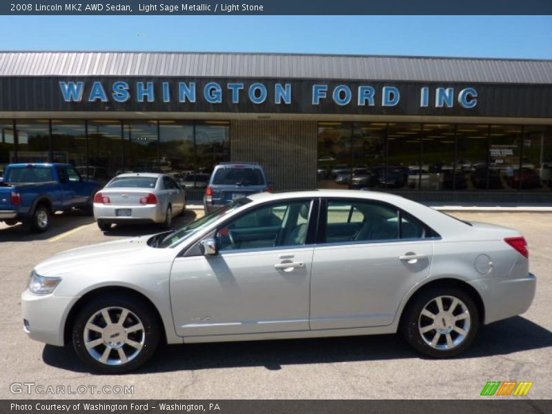Light Sage Metallic / Light Stone 2008 Lincoln MKZ AWD Sedan