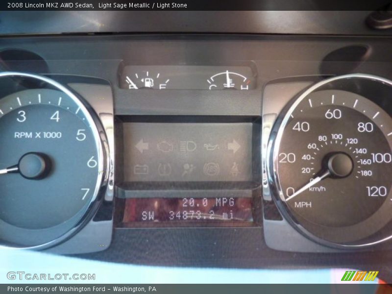 Light Sage Metallic / Light Stone 2008 Lincoln MKZ AWD Sedan