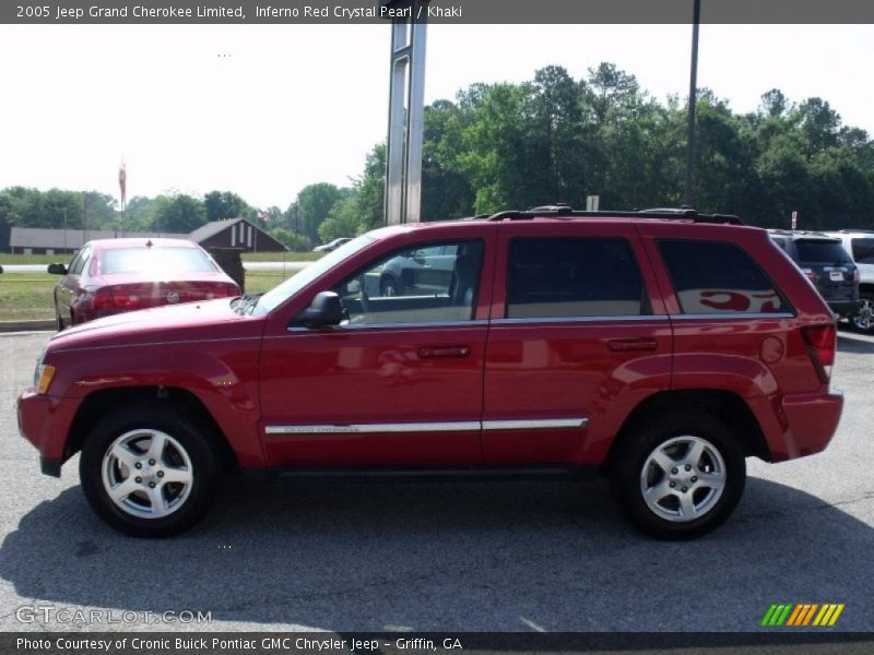 Inferno Red Crystal Pearl / Khaki 2005 Jeep Grand Cherokee Limited