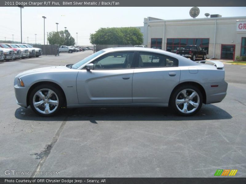 Billett Silver Metallic / Black/Tan 2011 Dodge Charger R/T Plus