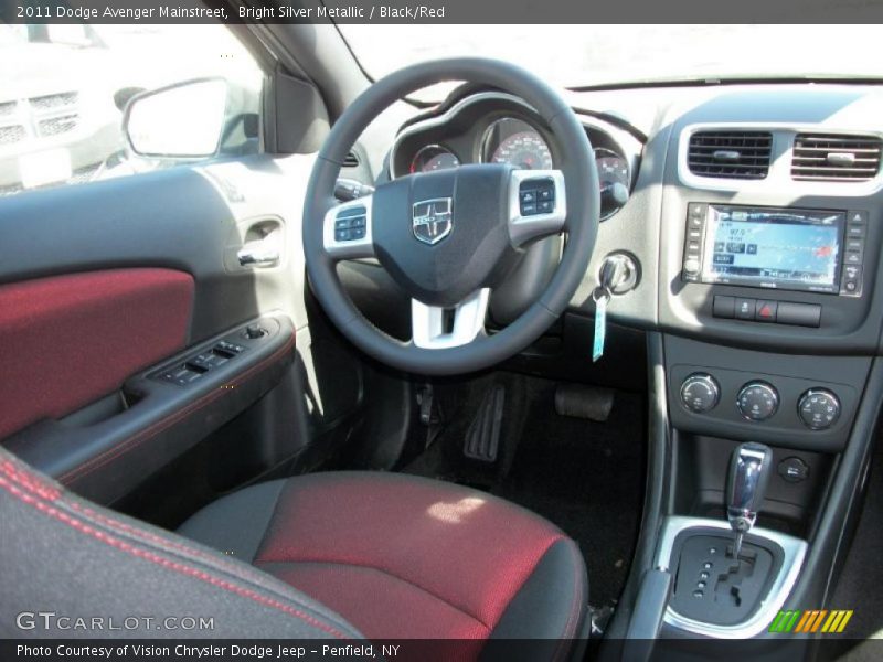 Bright Silver Metallic / Black/Red 2011 Dodge Avenger Mainstreet