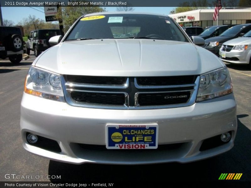 Bright Silver Metallic / Black/Red 2011 Dodge Avenger Mainstreet