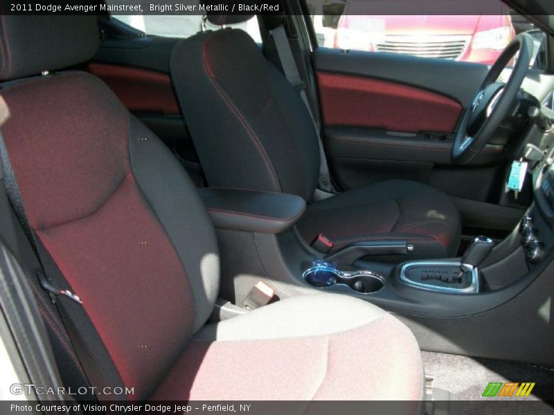 Bright Silver Metallic / Black/Red 2011 Dodge Avenger Mainstreet