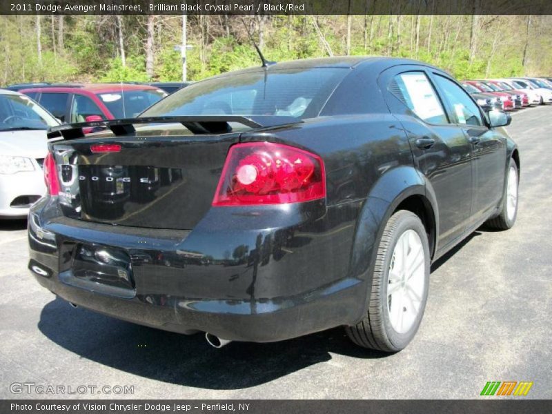 Brilliant Black Crystal Pearl / Black/Red 2011 Dodge Avenger Mainstreet