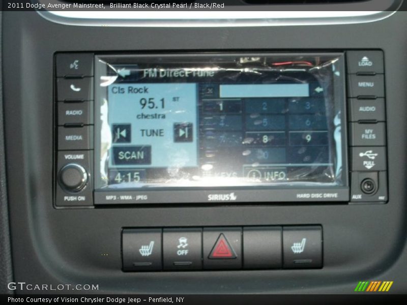 Brilliant Black Crystal Pearl / Black/Red 2011 Dodge Avenger Mainstreet
