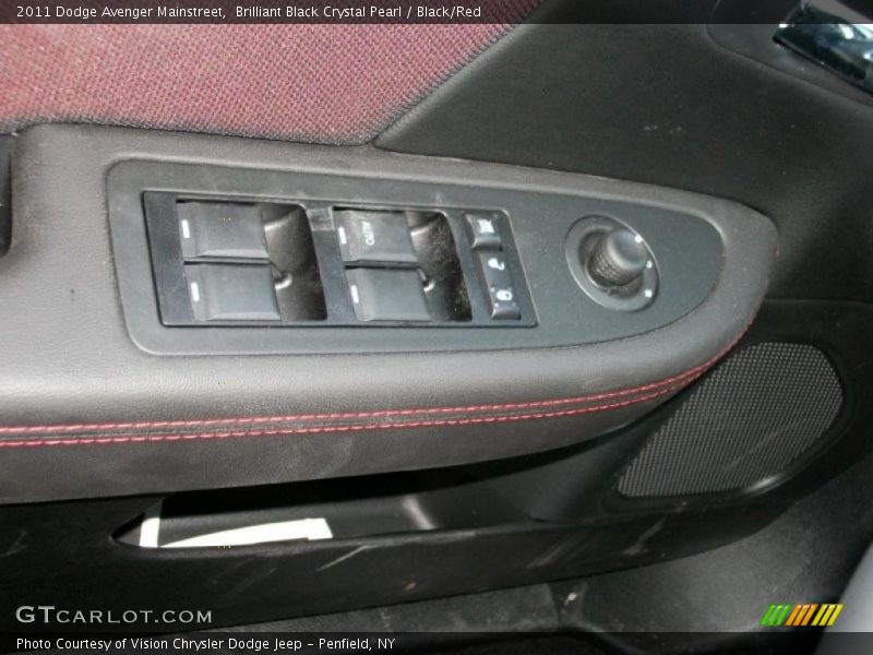 Brilliant Black Crystal Pearl / Black/Red 2011 Dodge Avenger Mainstreet