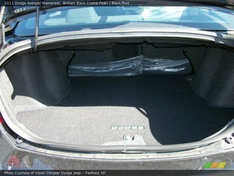 Brilliant Black Crystal Pearl / Black/Red 2011 Dodge Avenger Mainstreet