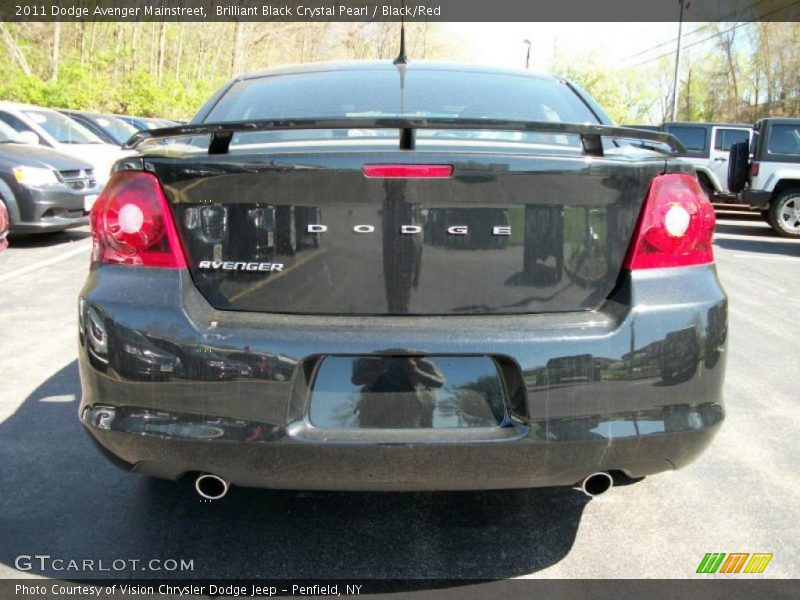 Brilliant Black Crystal Pearl / Black/Red 2011 Dodge Avenger Mainstreet