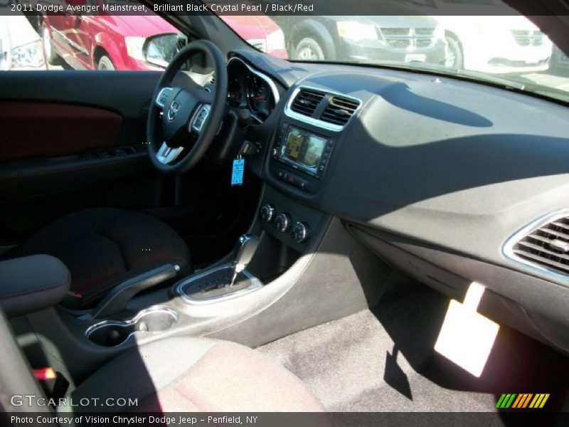 Brilliant Black Crystal Pearl / Black/Red 2011 Dodge Avenger Mainstreet