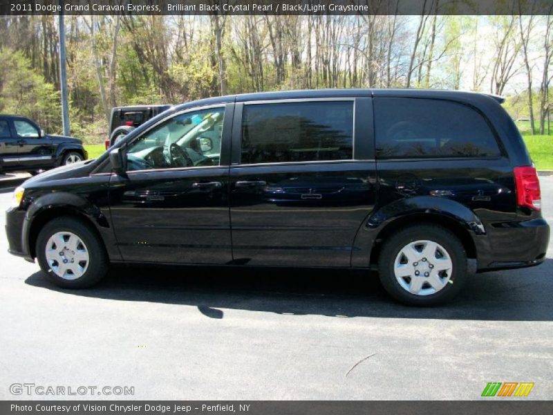 Brilliant Black Crystal Pearl / Black/Light Graystone 2011 Dodge Grand Caravan Express