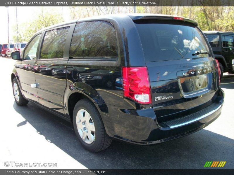 Brilliant Black Crystal Pearl / Black/Light Graystone 2011 Dodge Grand Caravan Express