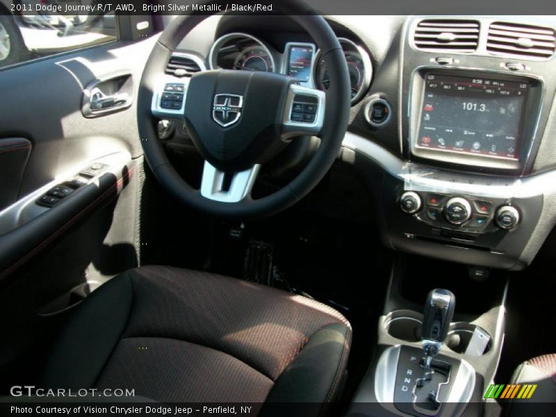 Bright Silver Metallic / Black/Red 2011 Dodge Journey R/T AWD