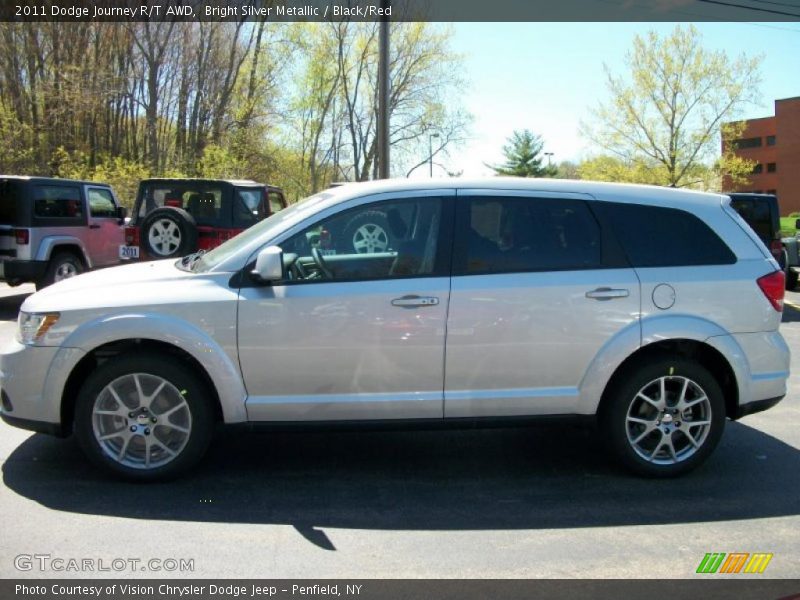 Bright Silver Metallic / Black/Red 2011 Dodge Journey R/T AWD