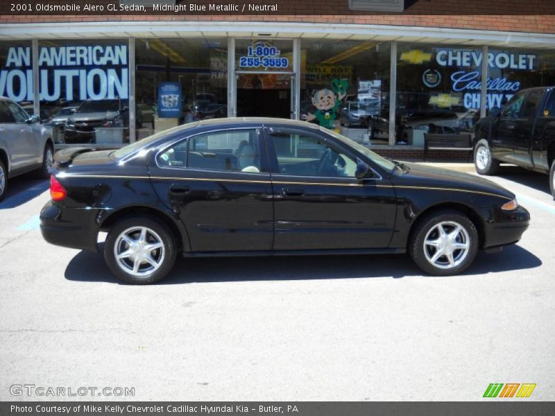 Midnight Blue Metallic / Neutral 2001 Oldsmobile Alero GL Sedan