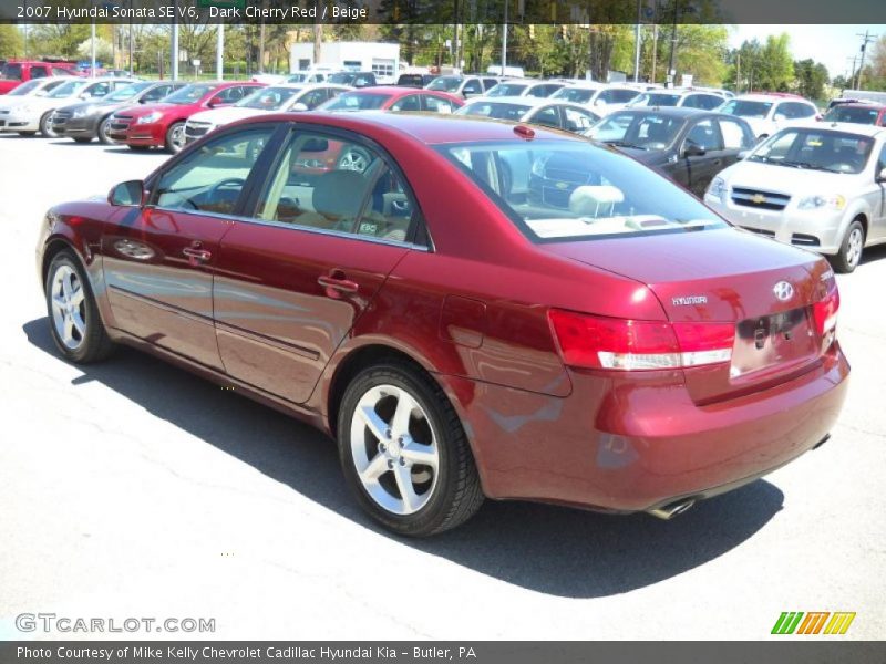Dark Cherry Red / Beige 2007 Hyundai Sonata SE V6