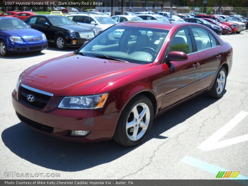 Dark Cherry Red / Beige 2007 Hyundai Sonata SE V6