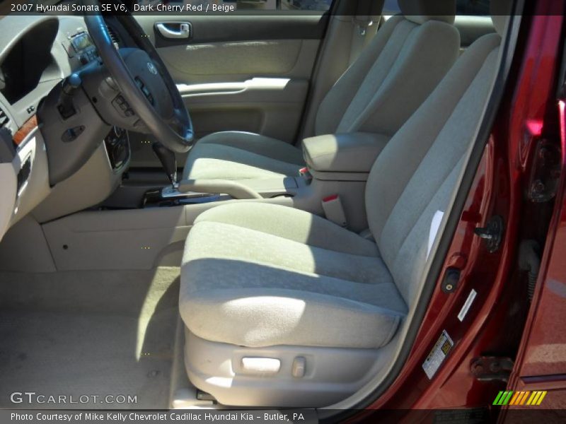 Dark Cherry Red / Beige 2007 Hyundai Sonata SE V6