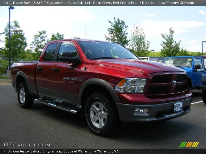 Deep Cherry Red Crystal Pearl / Dark Slate Gray/Medium Graystone 2011 Dodge Ram 1500 SLT Outdoorsman Quad Cab 4x4