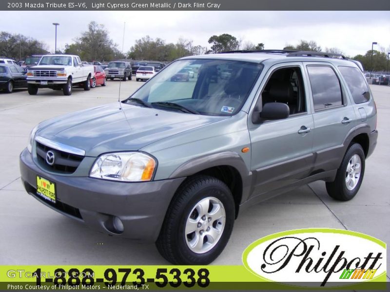 Light Cypress Green Metallic / Dark Flint Gray 2003 Mazda Tribute ES-V6