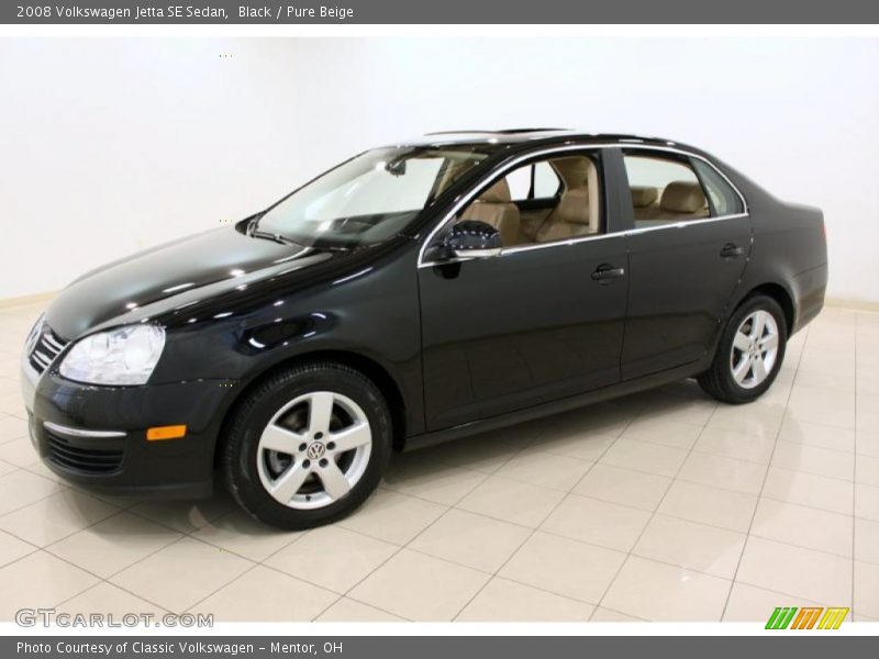 Black / Pure Beige 2008 Volkswagen Jetta SE Sedan