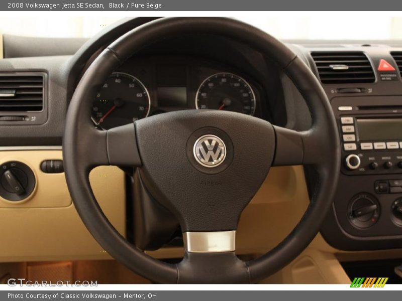 Black / Pure Beige 2008 Volkswagen Jetta SE Sedan