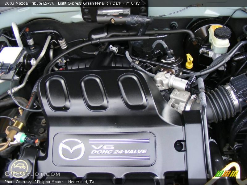 Light Cypress Green Metallic / Dark Flint Gray 2003 Mazda Tribute ES-V6