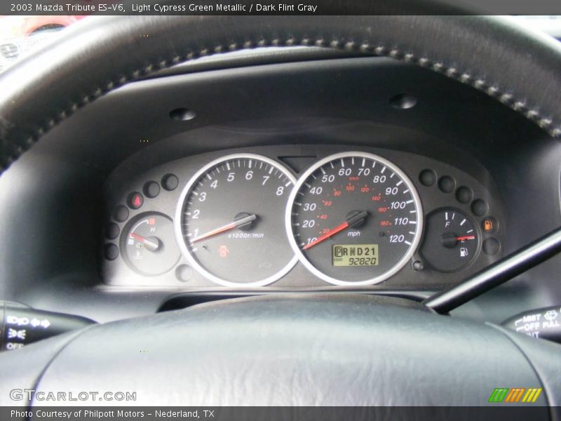 Light Cypress Green Metallic / Dark Flint Gray 2003 Mazda Tribute ES-V6