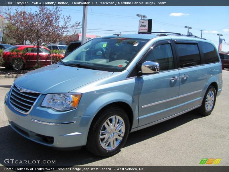 Clearwater Blue Pearlcoat / Medium Pebble Beige/Cream 2008 Chrysler Town & Country Limited