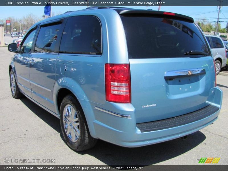 Clearwater Blue Pearlcoat / Medium Pebble Beige/Cream 2008 Chrysler Town & Country Limited