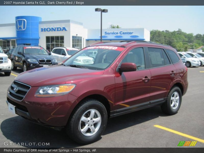 Dark Cherry Red / Beige 2007 Hyundai Santa Fe GLS