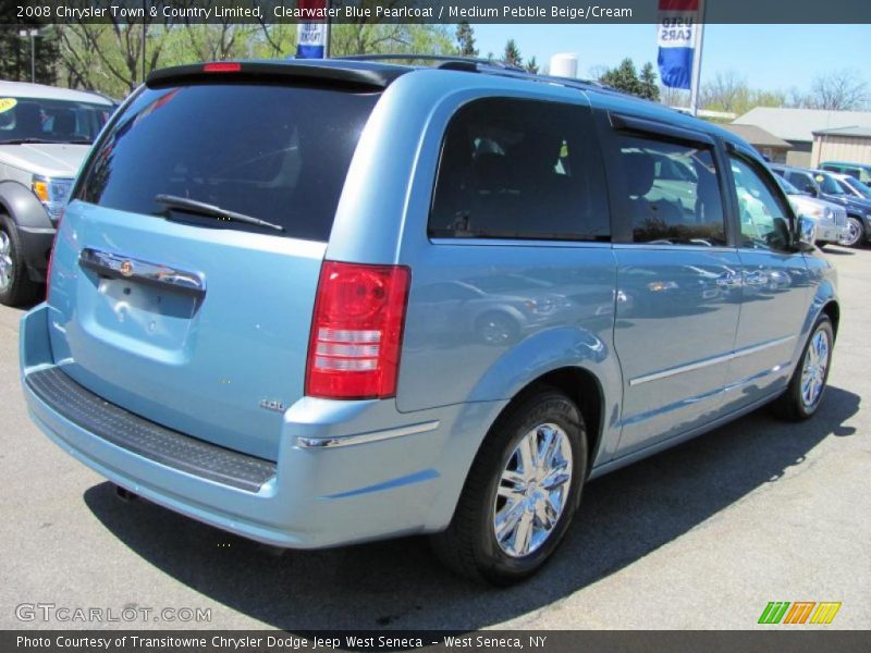 Clearwater Blue Pearlcoat / Medium Pebble Beige/Cream 2008 Chrysler Town & Country Limited